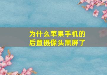 为什么苹果手机的后置摄像头黑屏了