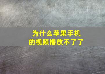 为什么苹果手机的视频播放不了了