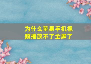 为什么苹果手机视频播放不了全屏了