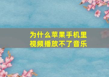 为什么苹果手机里视频播放不了音乐