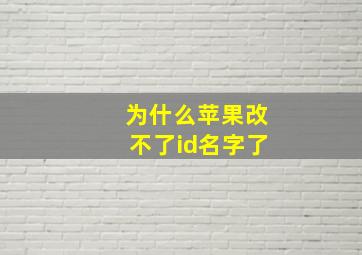 为什么苹果改不了id名字了