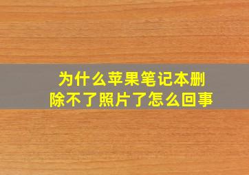 为什么苹果笔记本删除不了照片了怎么回事