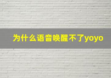 为什么语音唤醒不了yoyo