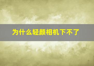 为什么轻颜相机下不了