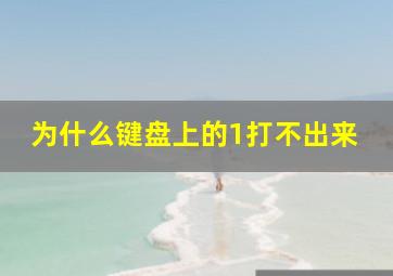 为什么键盘上的1打不出来