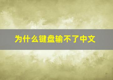 为什么键盘输不了中文