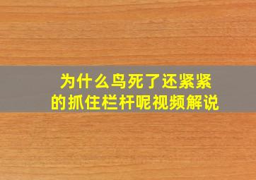 为什么鸟死了还紧紧的抓住栏杆呢视频解说