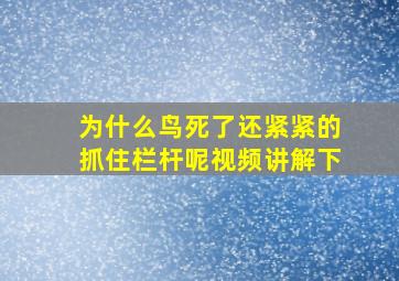 为什么鸟死了还紧紧的抓住栏杆呢视频讲解下