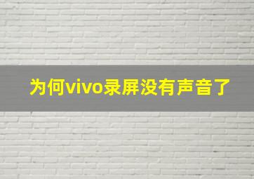 为何vivo录屏没有声音了