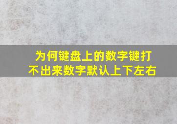 为何键盘上的数字键打不出来数字默认上下左右