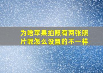 为啥苹果拍照有两张照片呢怎么设置的不一样