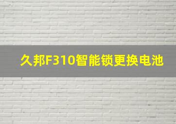 久邦F310智能锁更换电池