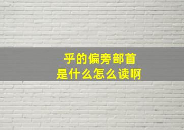 乎的偏旁部首是什么怎么读啊