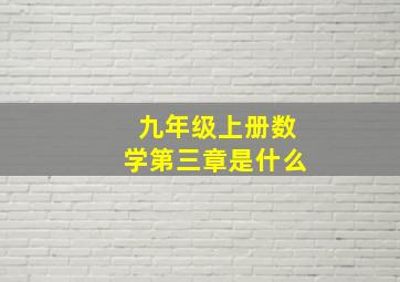 九年级上册数学第三章是什么