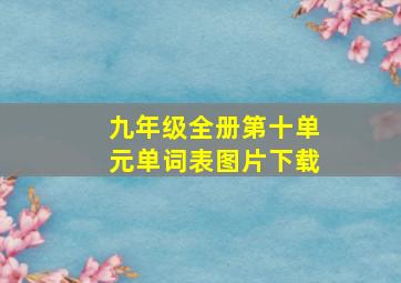 九年级全册第十单元单词表图片下载