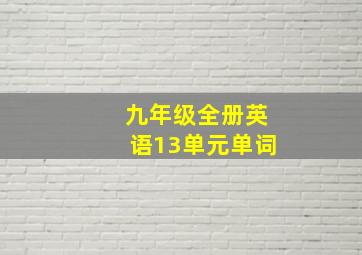 九年级全册英语13单元单词