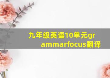 九年级英语10单元grammarfocus翻译