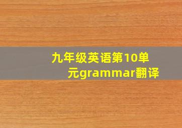 九年级英语第10单元grammar翻译