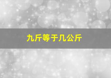 九斤等于几公斤