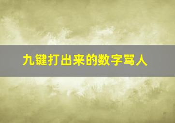 九键打出来的数字骂人