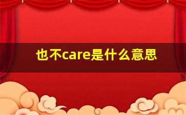 也不care是什么意思