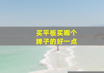 买平板买哪个牌子的好一点