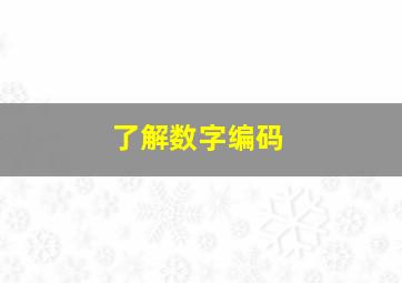 了解数字编码