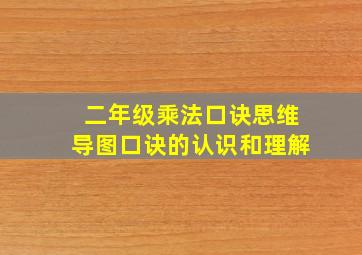 二年级乘法口诀思维导图口诀的认识和理解