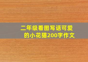 二年级看图写话可爱的小花猫200字作文