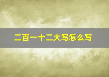 二百一十二大写怎么写