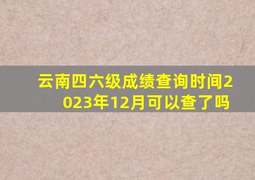 云南四六级成绩查询时间2023年12月可以查了吗