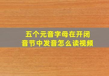 五个元音字母在开闭音节中发音怎么读视频