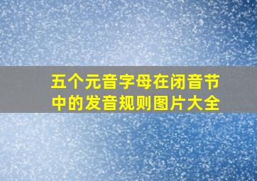 五个元音字母在闭音节中的发音规则图片大全