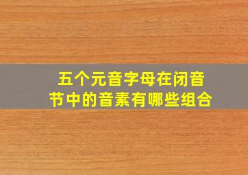 五个元音字母在闭音节中的音素有哪些组合