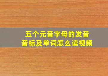 五个元音字母的发音音标及单词怎么读视频