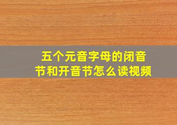 五个元音字母的闭音节和开音节怎么读视频