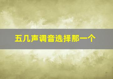 五几声调音选择那一个