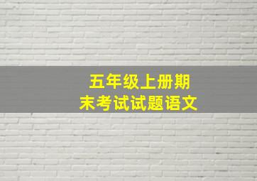 五年级上册期末考试试题语文