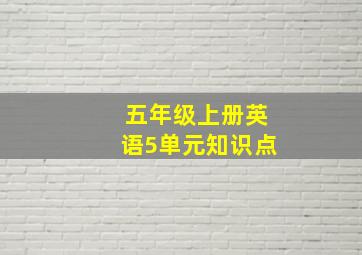 五年级上册英语5单元知识点