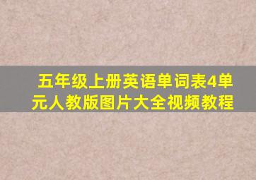 五年级上册英语单词表4单元人教版图片大全视频教程