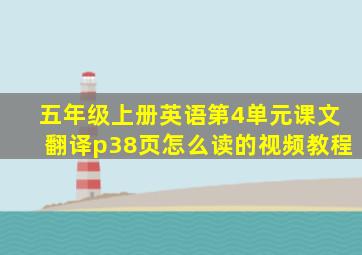 五年级上册英语第4单元课文翻译p38页怎么读的视频教程