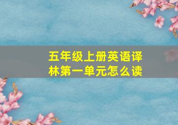 五年级上册英语译林第一单元怎么读