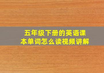 五年级下册的英语课本单词怎么读视频讲解