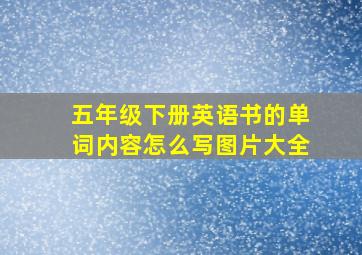 五年级下册英语书的单词内容怎么写图片大全