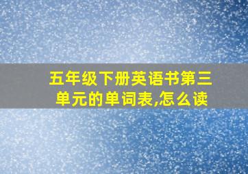 五年级下册英语书第三单元的单词表,怎么读