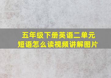 五年级下册英语二单元短语怎么读视频讲解图片