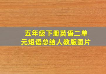 五年级下册英语二单元短语总结人教版图片