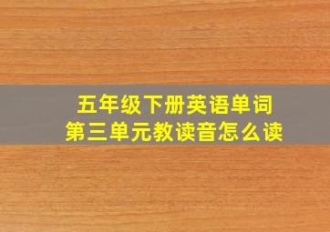 五年级下册英语单词第三单元教读音怎么读