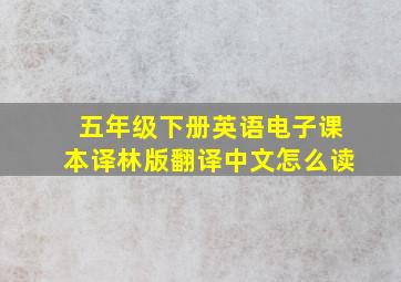 五年级下册英语电子课本译林版翻译中文怎么读