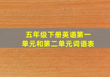 五年级下册英语第一单元和第二单元词语表